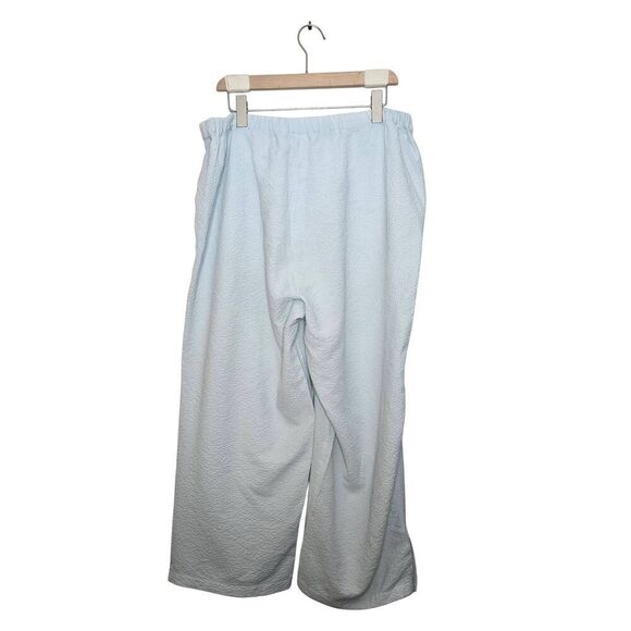 Habitat Clothes to Live In Crinkle Wide Leg Cropped Pants Size XL Lagenlook - Picture 3 of 5